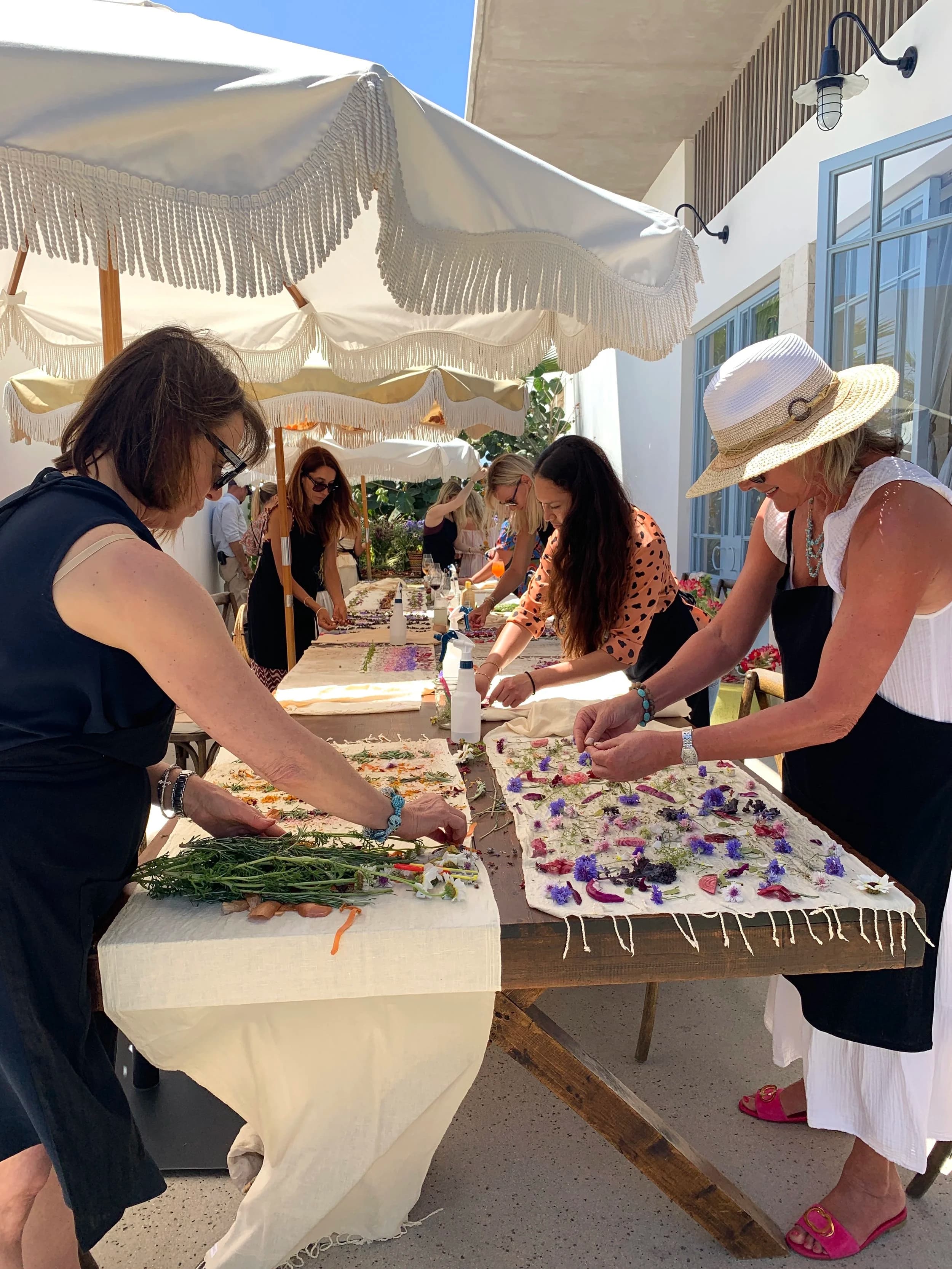 Atelier composition florale en plein air